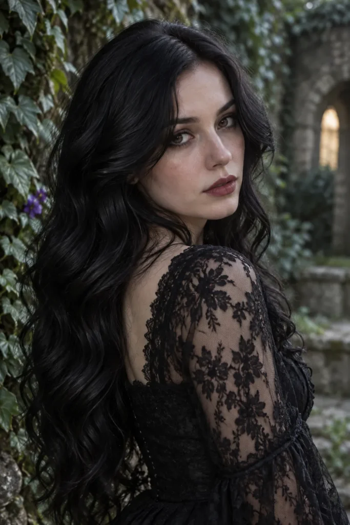 Dark Romantic Hair Color And Styling Ideas