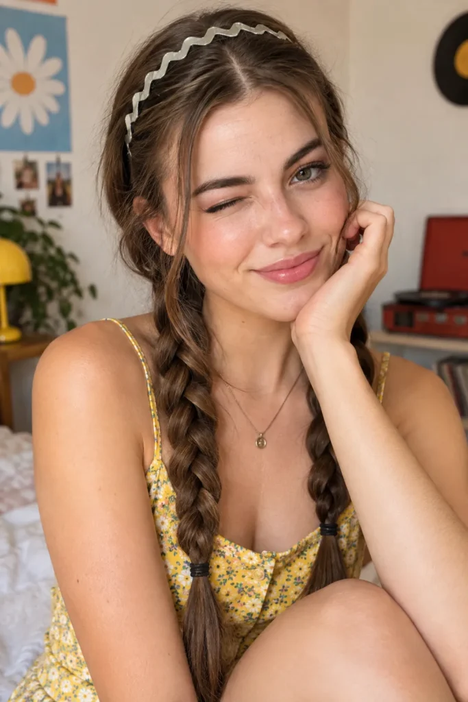 14. Zigzag Headband With Braids