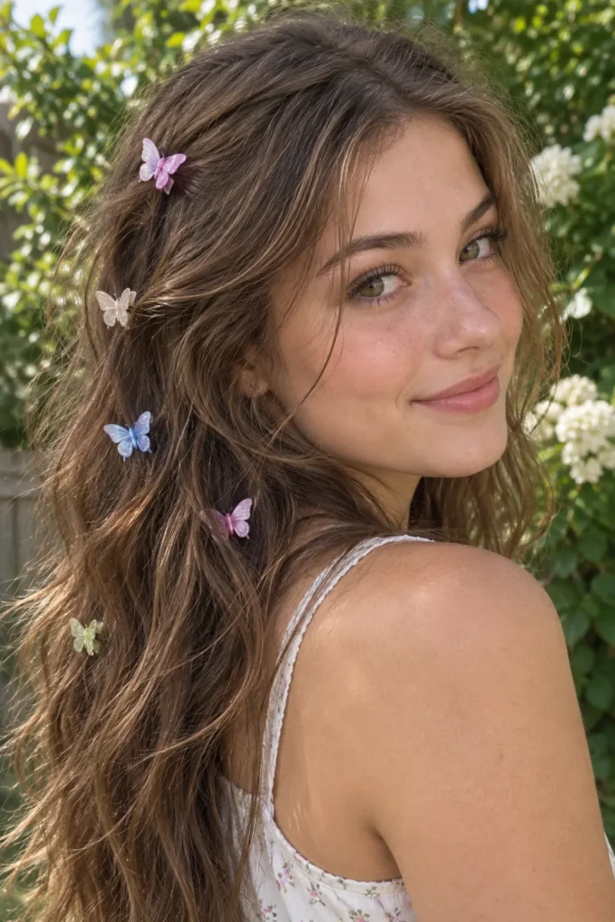 26. Scattered Butterfly Clip Look
