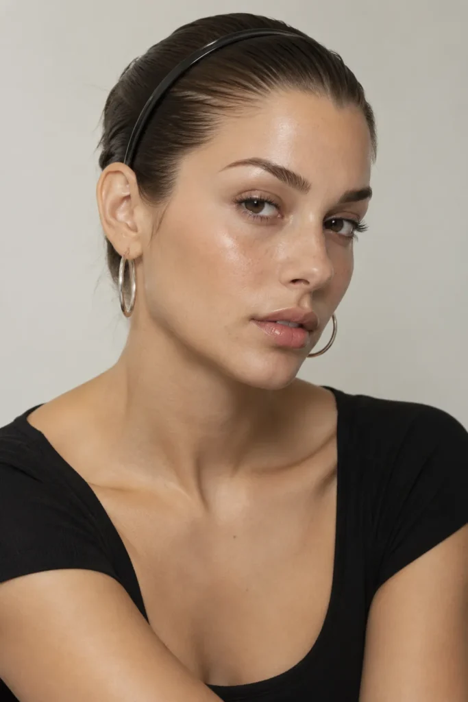 6. Headband Slicked Back Style
