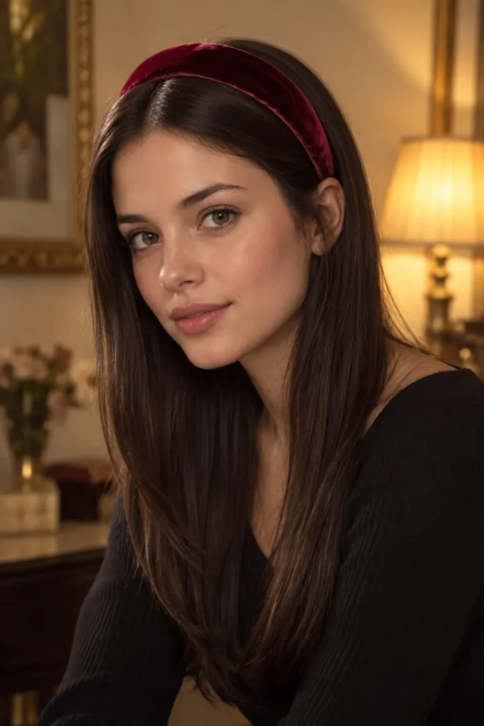 3. Velvet Headband Hairstyle