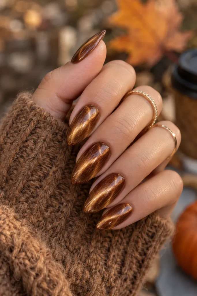 2. Copper Cat Eye Nails