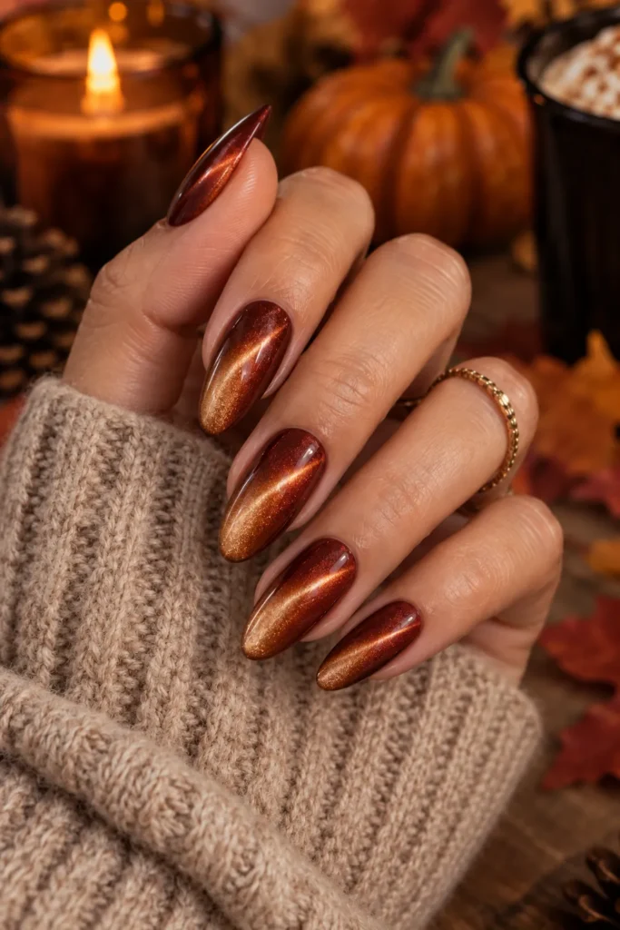 19. Ombre Cat Eye Nails