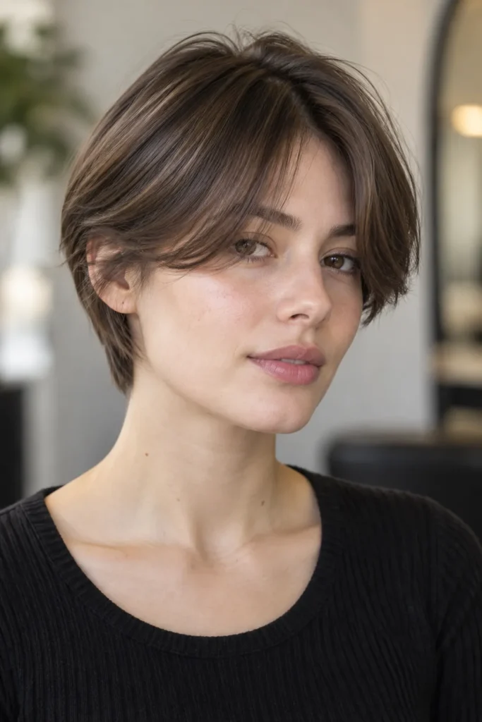 1. Curtain Crop For Straight Hair