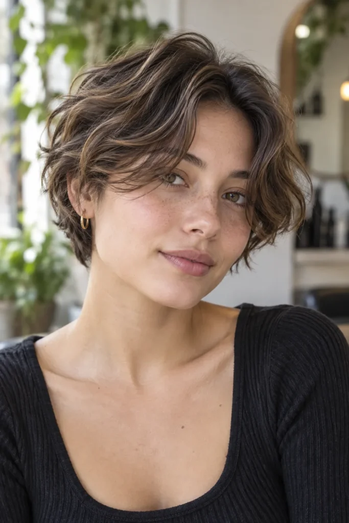 2. Curtain Crop For Wavy Hair