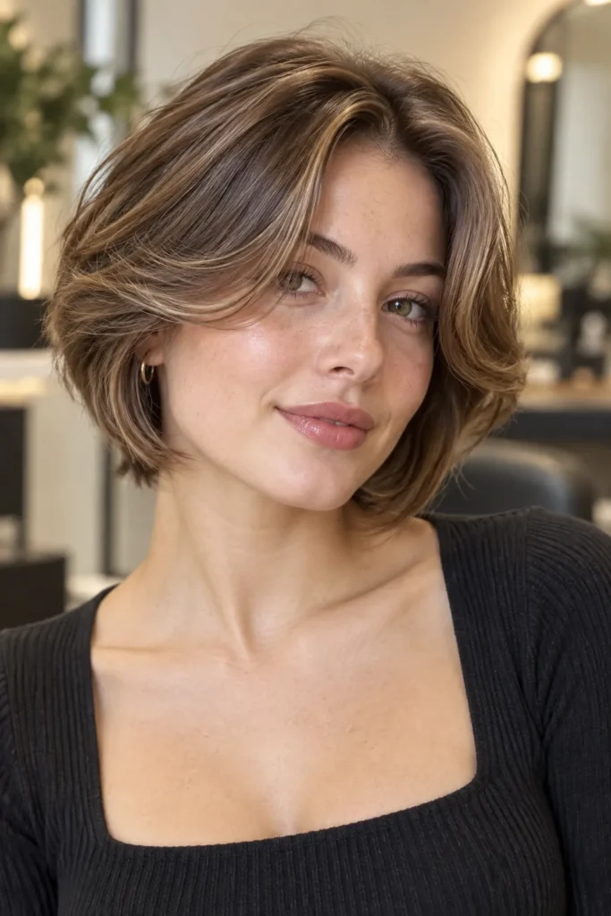 7. Blow Dry Curtain Crop Look
