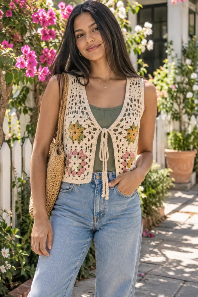 10. Crochet Vest Layering