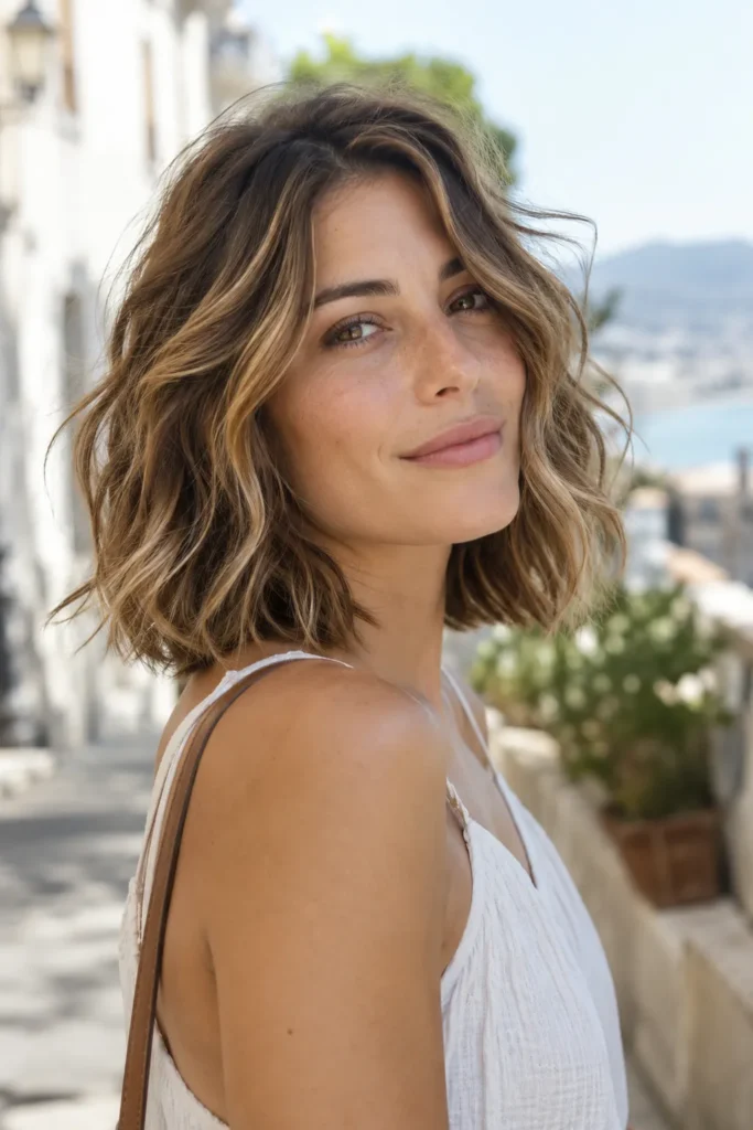 2. Wavy Beach Clavi Cut clavi cut hairstyles for medium length hair