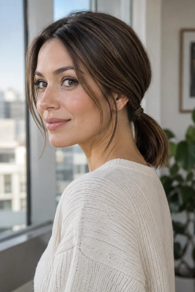 9. Low Ponytail Look