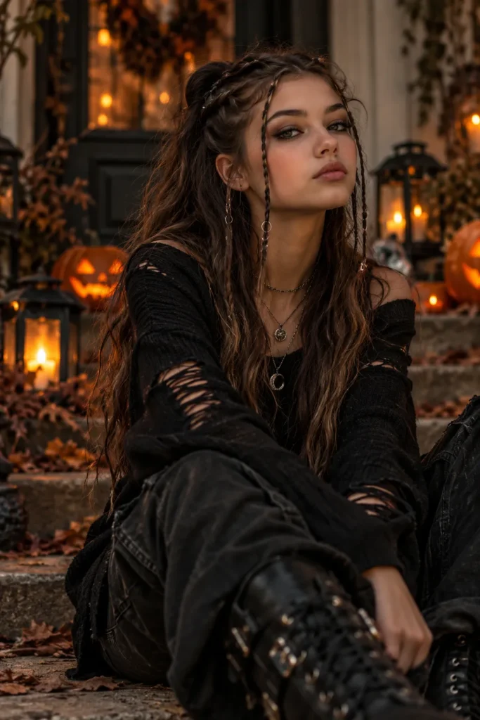 23. Teen Grunge Half Braids