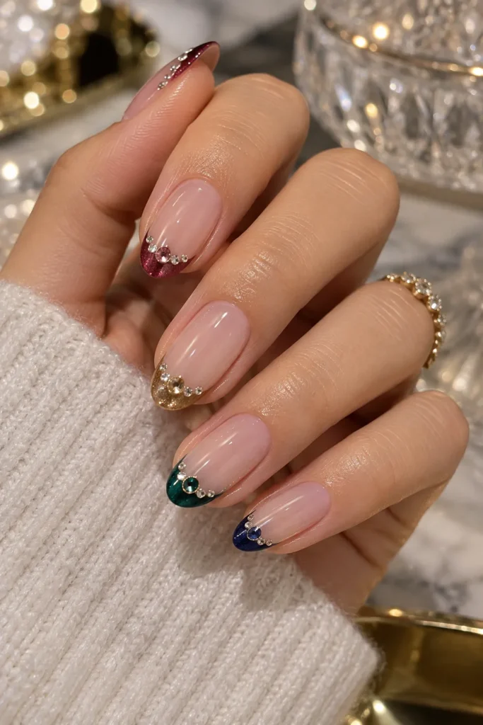 10. Tiny Gem French Tip