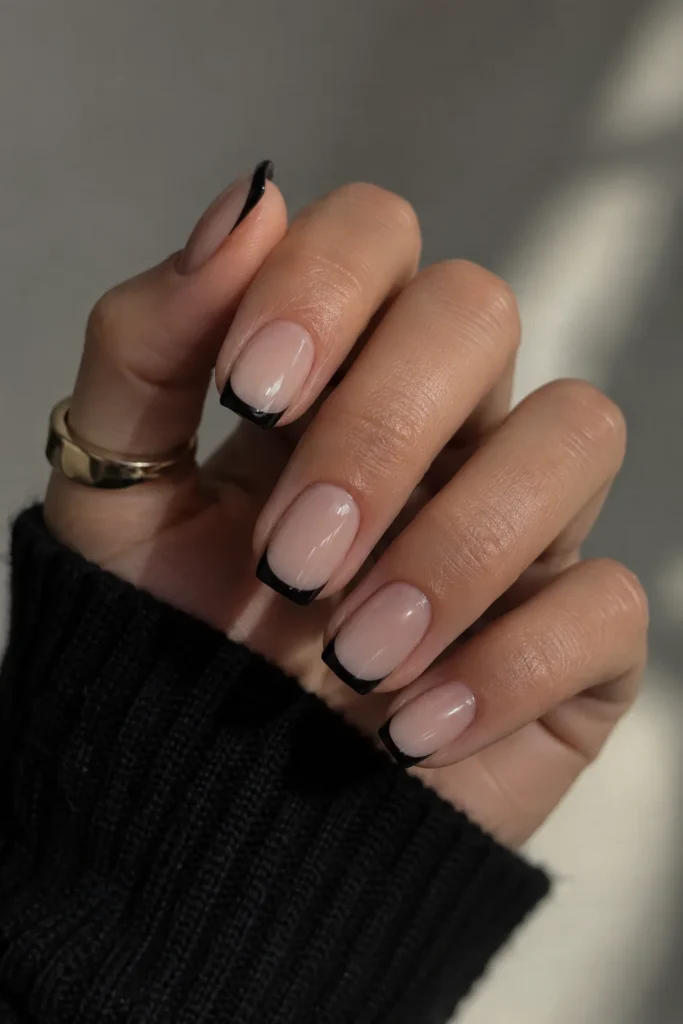 9. Black French Tip