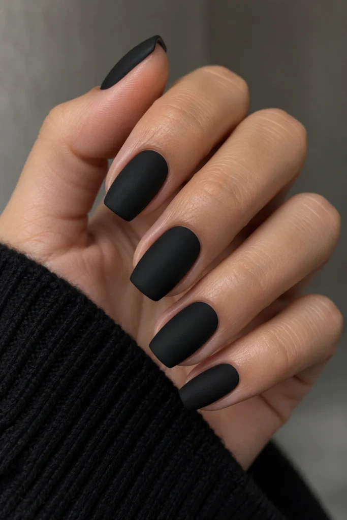 7. Matte Black Everyday Look