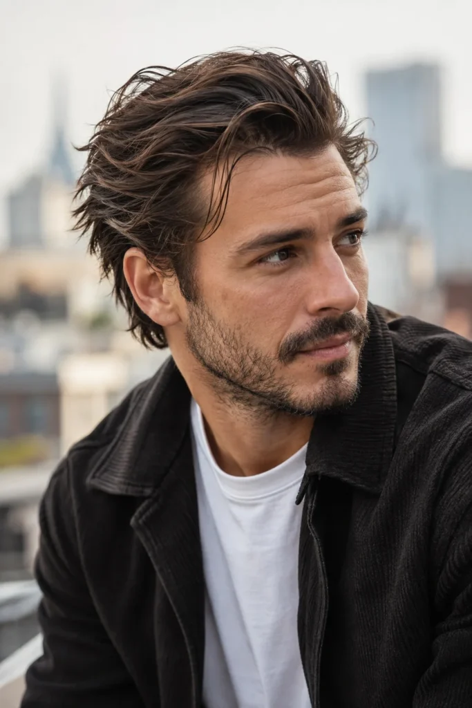 10. Messy Slick Back Texture