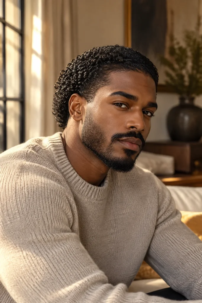 24. Coily Hair Sleek Look