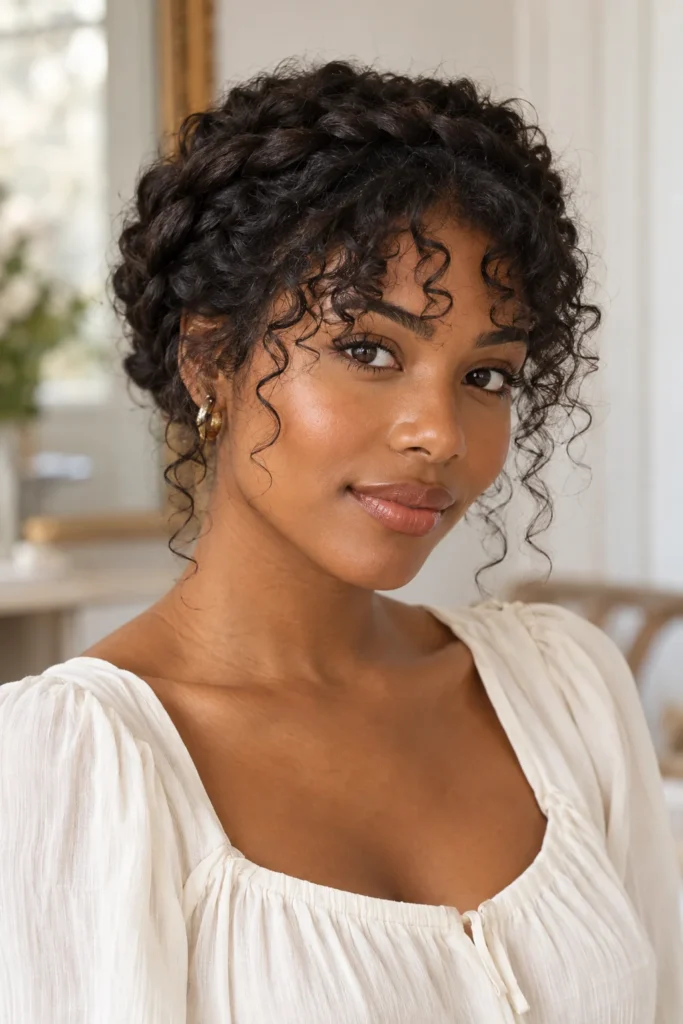 21. Halo Braid With Bangs