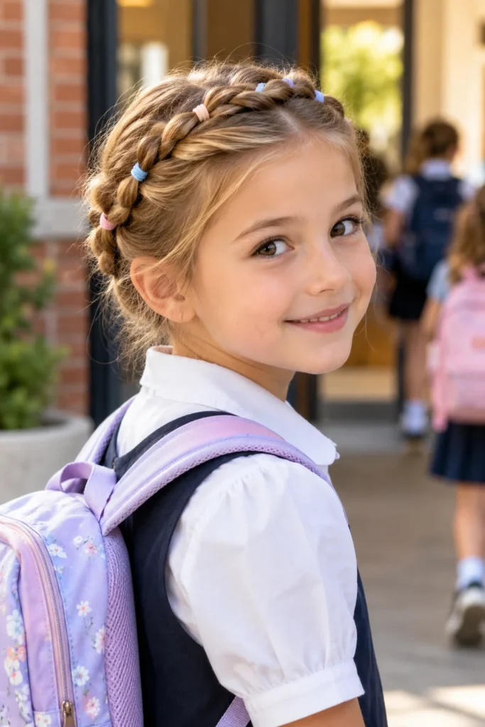 25. School Day Halo Braid For Kids