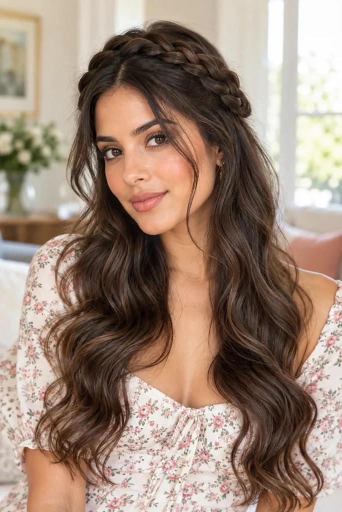 23. Boho Halo Braid With Ribbons