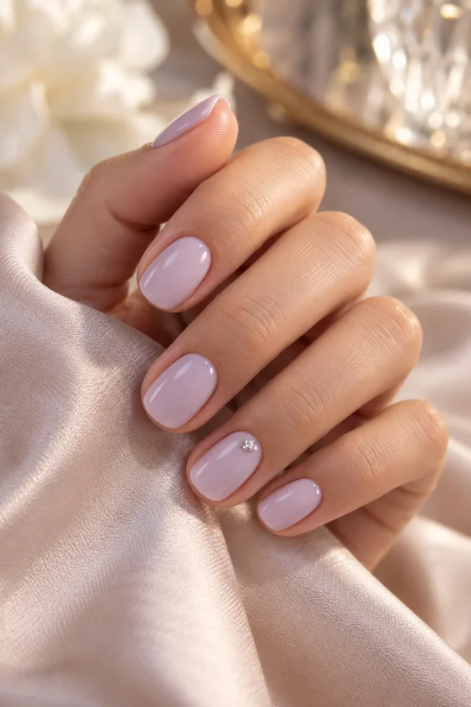 9. Rhinestone Accent Nail