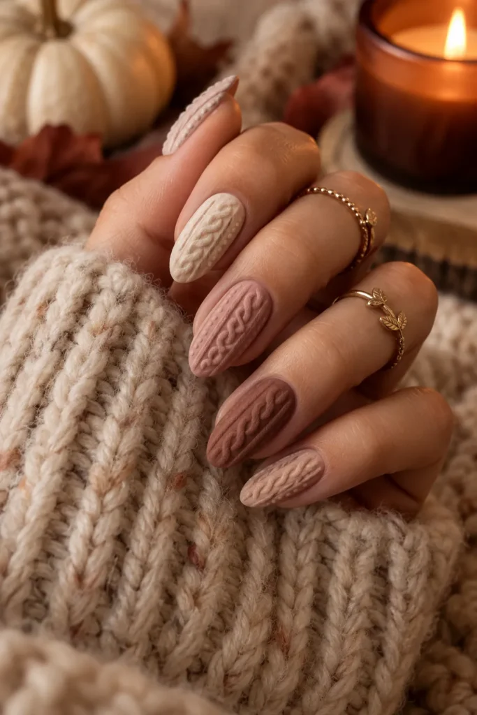 30. Sweater Texture Nails