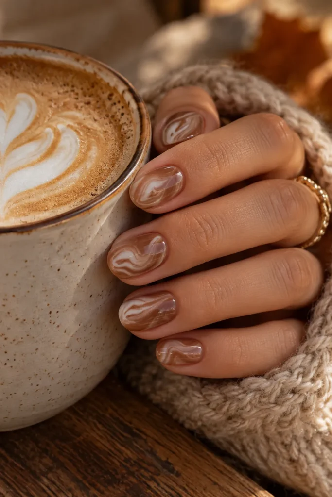 16. Mocha Latte Nails