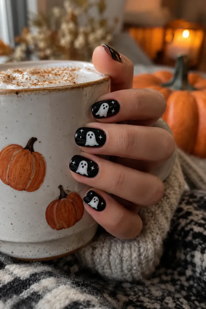 7. Tiny Ghost Nails