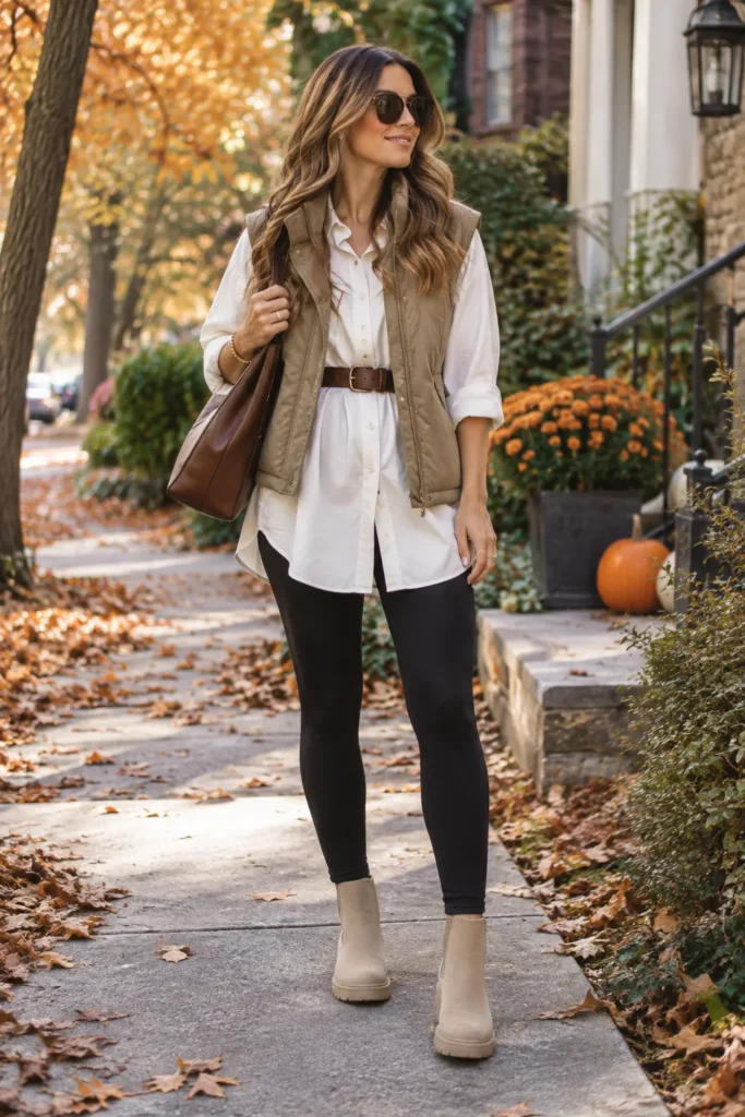 20. Leggings and Long Oversized Shirt