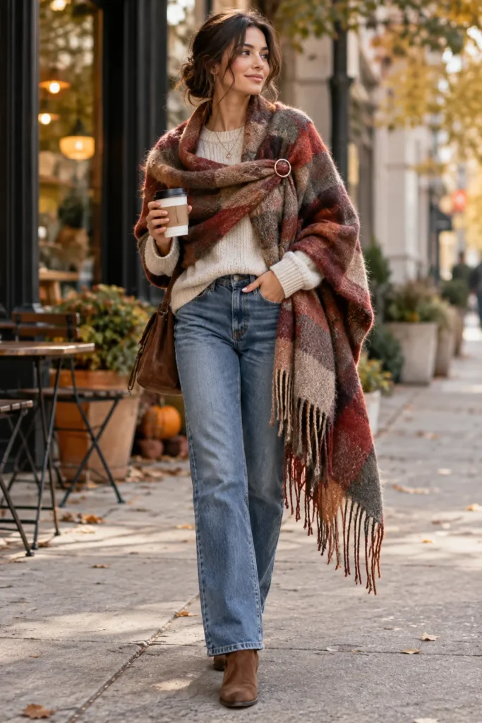 12. Scarf as a Blanket Wrap