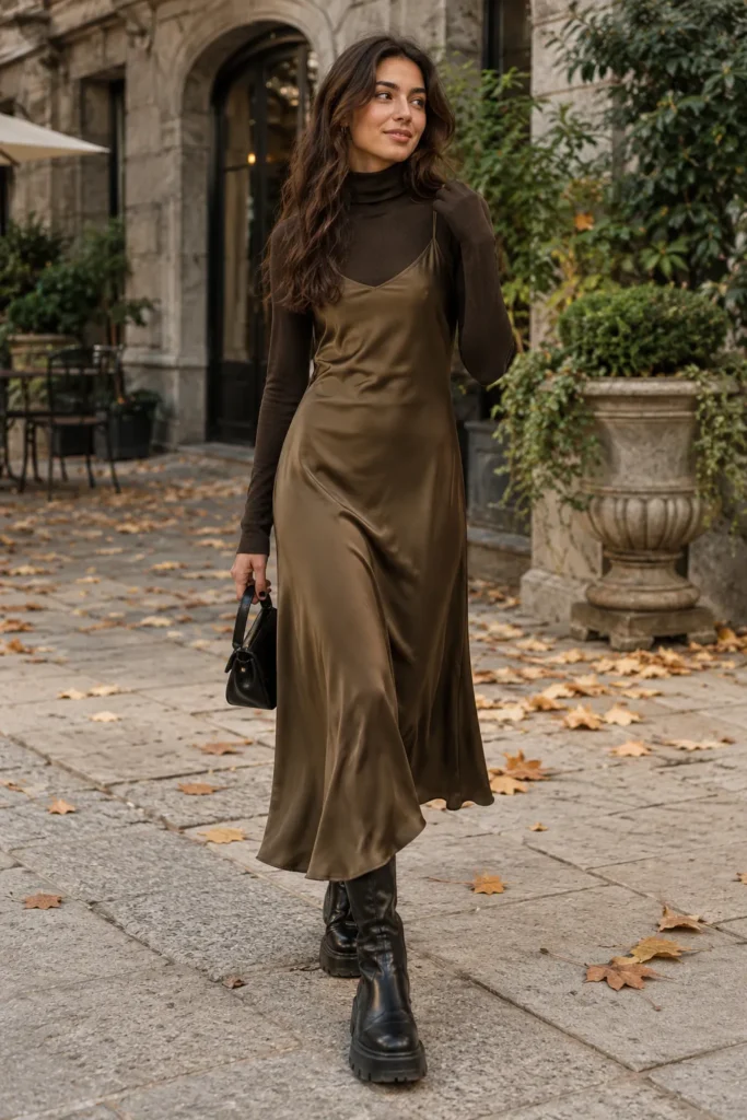 9. Turtleneck With a Slip Dress
