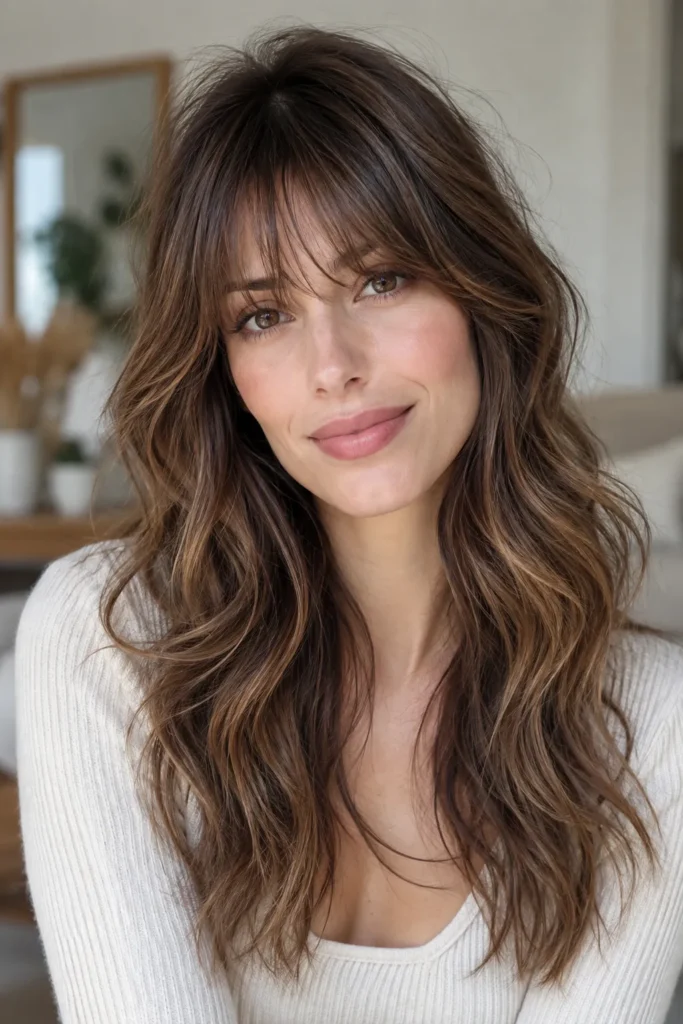 2. Wispy Bangs For Long Face