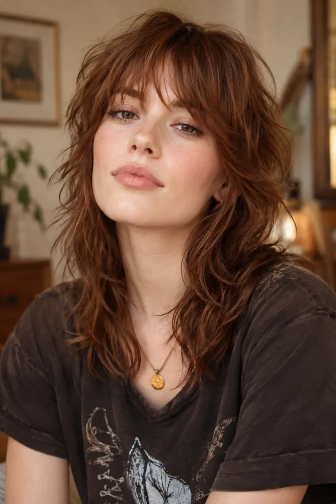 16. Wispy Bangs With Shag Haircut