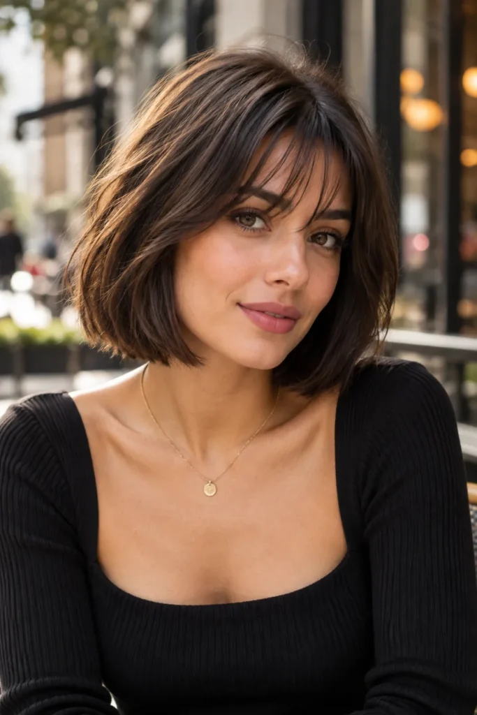 13. Wispy Bangs With Bob