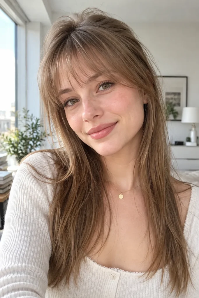 12. Wispy Bangs For Fine Hair