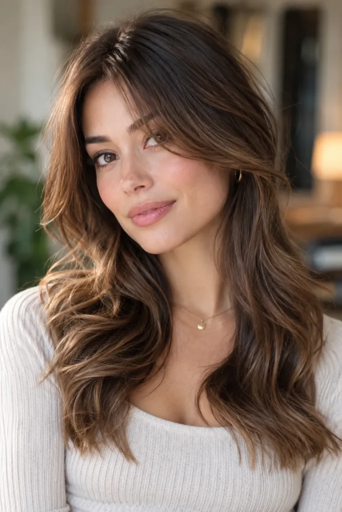 30. Wispy Bangs Grown Out Styling