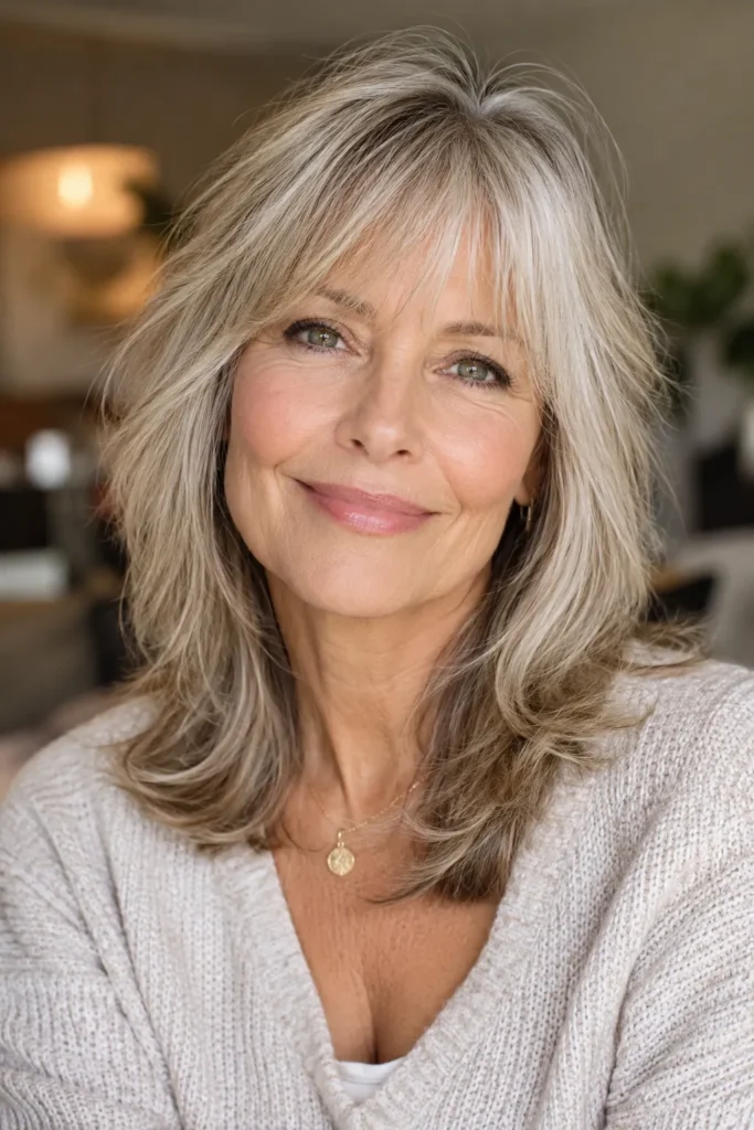 26. Wispy Bangs For Older Women
