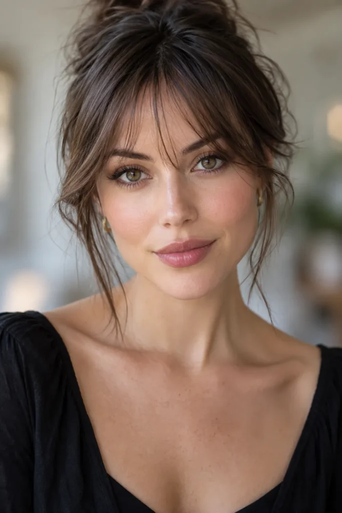 6. Wispy Bangs For Diamond Face