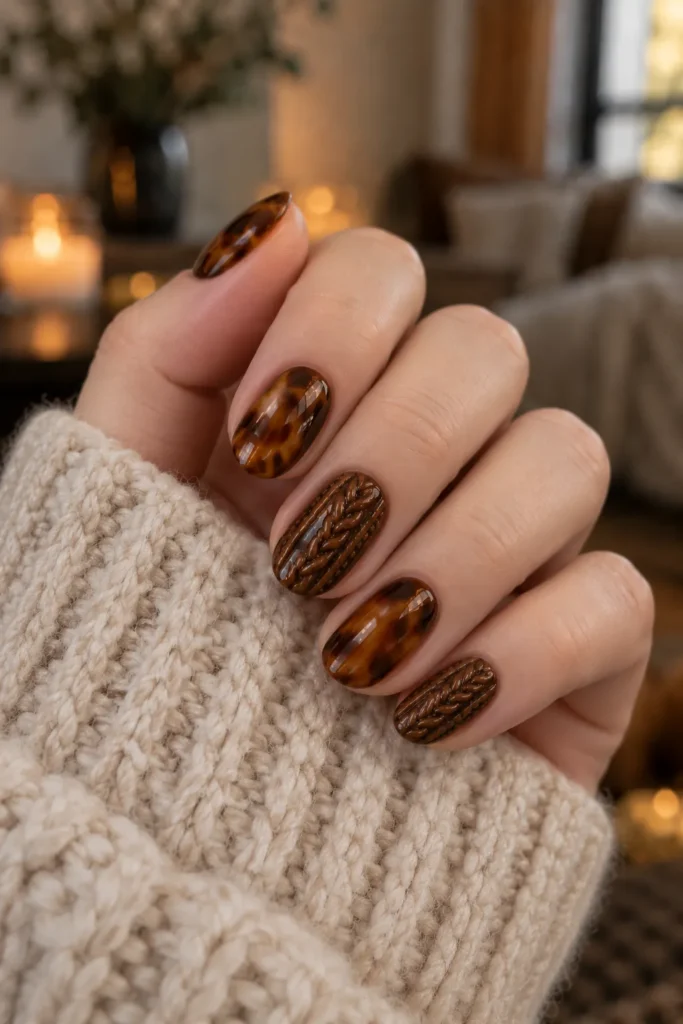 22. Knit Sweater Texture Nails