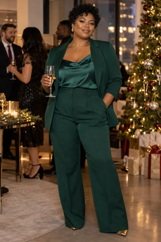 19. A Rich Colored Pantsuit for the Office Party
