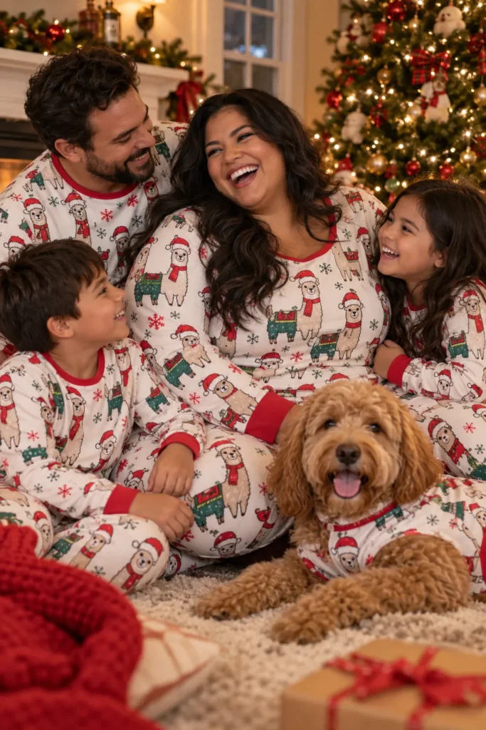 15. Funny Family Pajamas for Living Room Photos