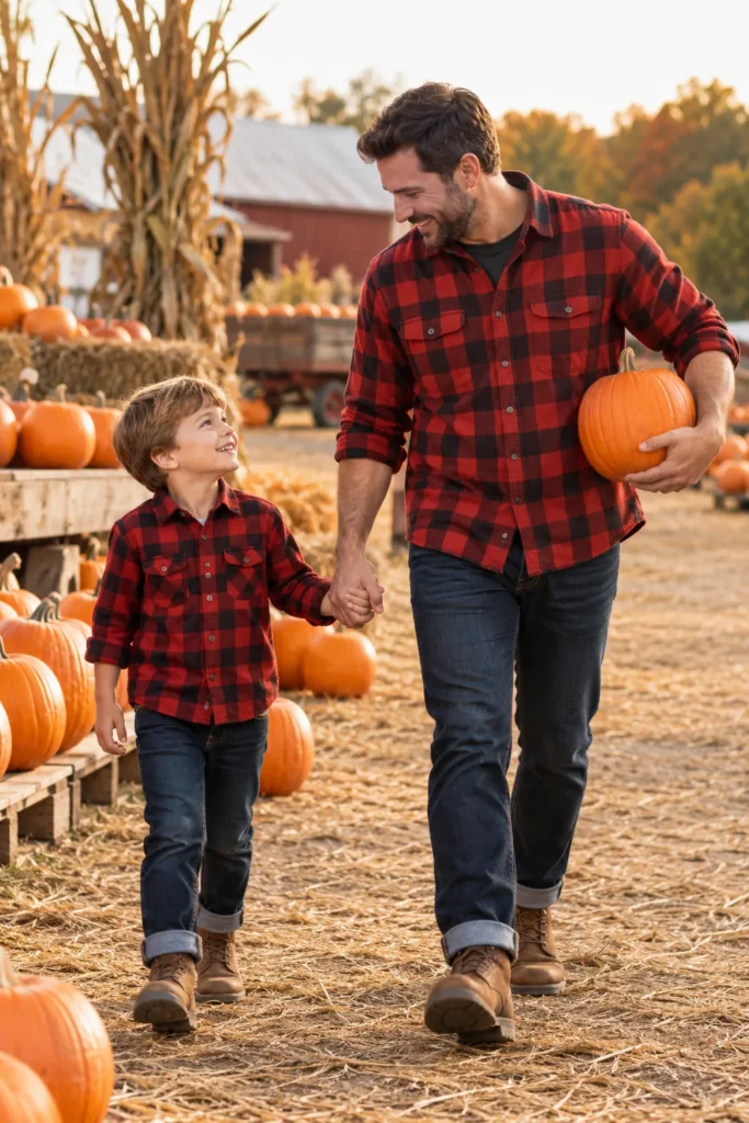 10. Dad and Son Red Flannel Duo