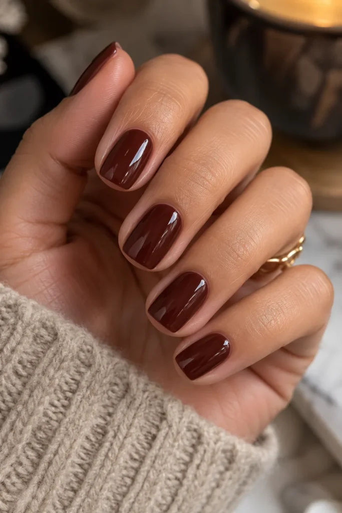 1. The Classic Glossy Cherry Coat