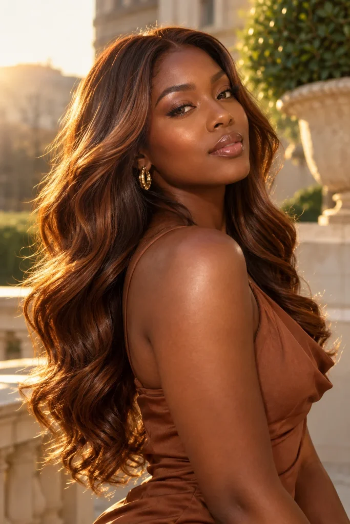 22. Copper-Touched Gold for Deep Skin Tones
