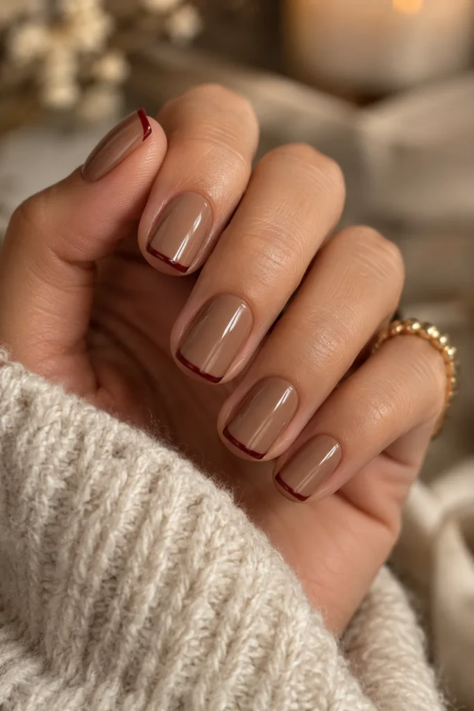 4. Tiny Cherry French Tip Twist