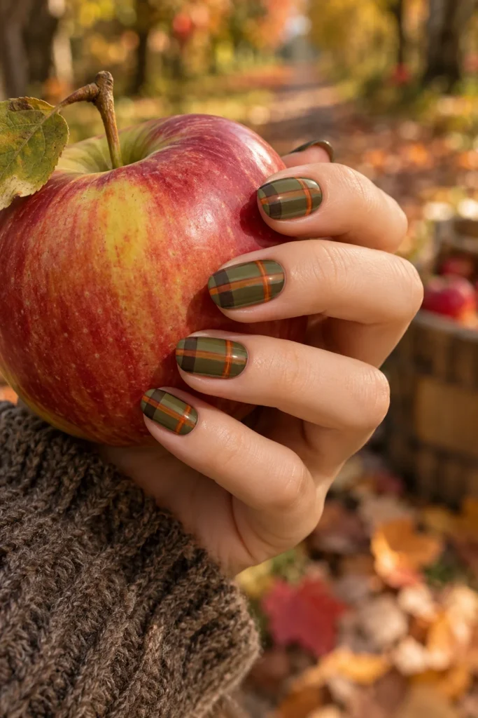 9. Burnt Orange and Olive Plaid