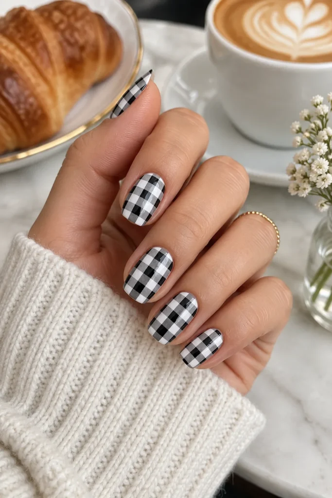 3. Black and White Gingham Plaid