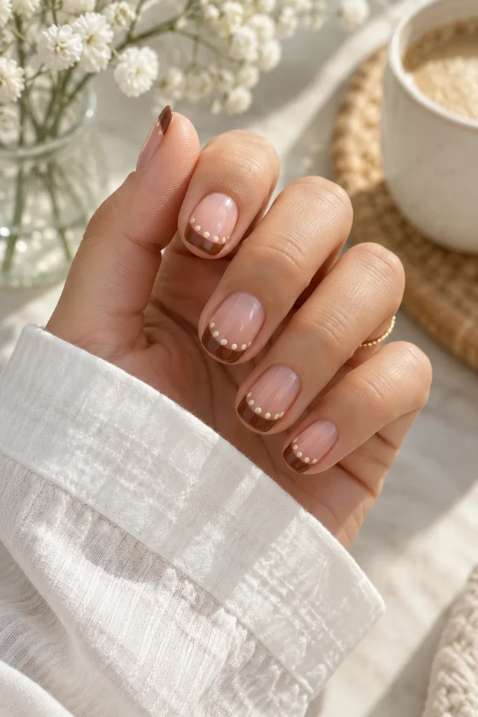 18. Spotted Fawn French Tips
