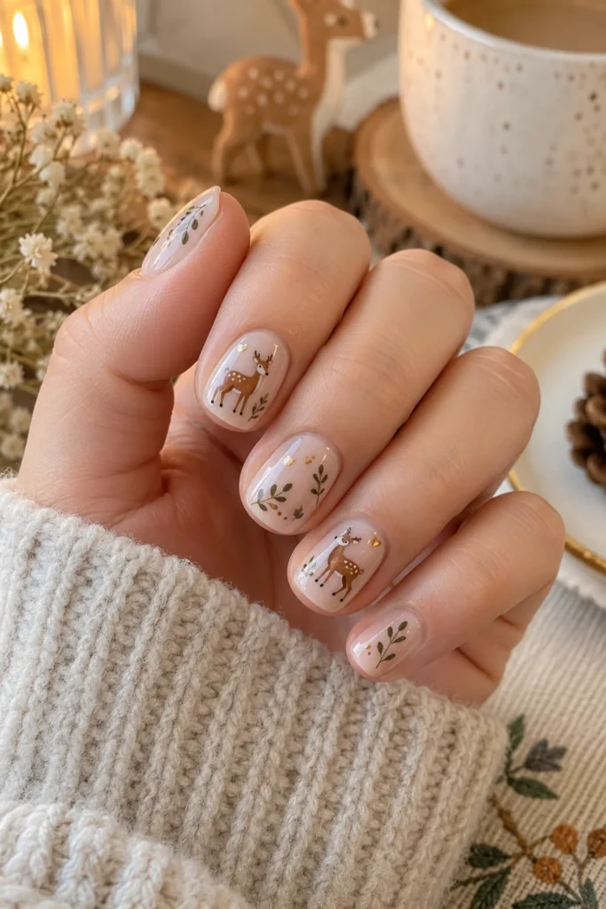 15. Sticker Deer Nails