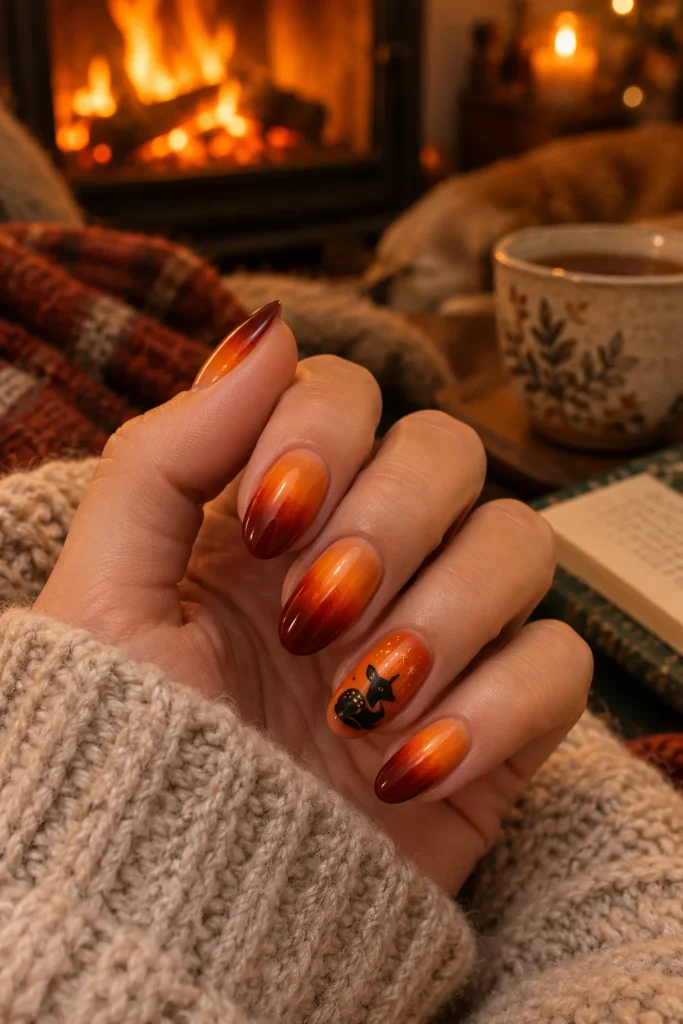 12. Cozy Fireplace Fawn