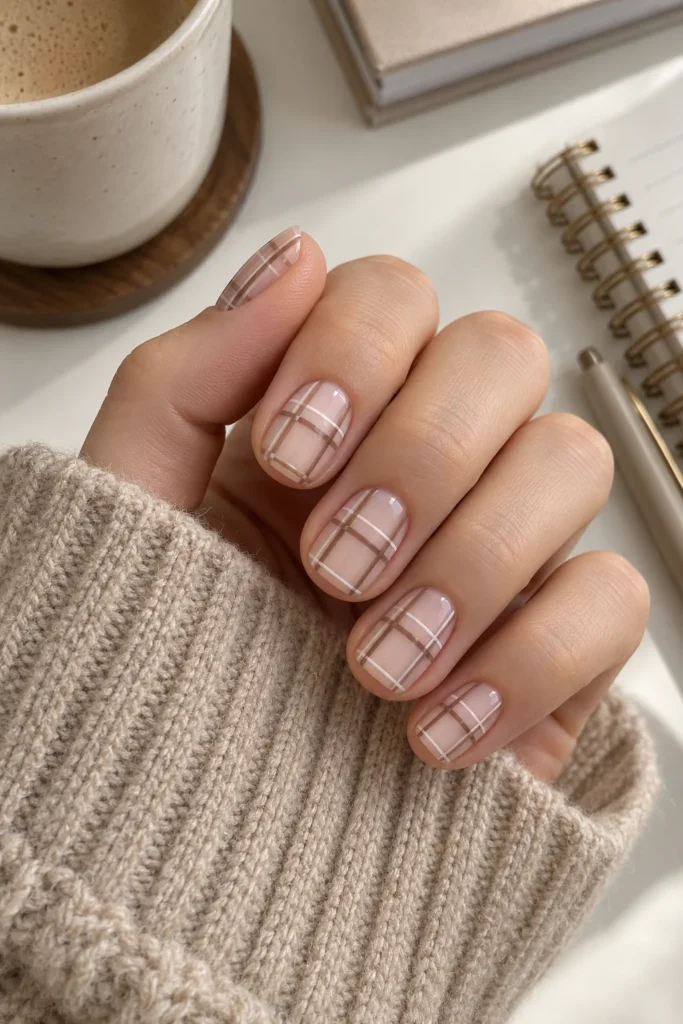 20. Short Square Plaid in Neutral Tones