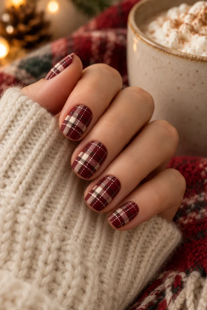 16. Cranberry and Cream Sweater Plaid